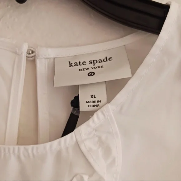 kate spade new york Raised Ribbon Shirt in White Women’s Size XL - Picture 8 of 10